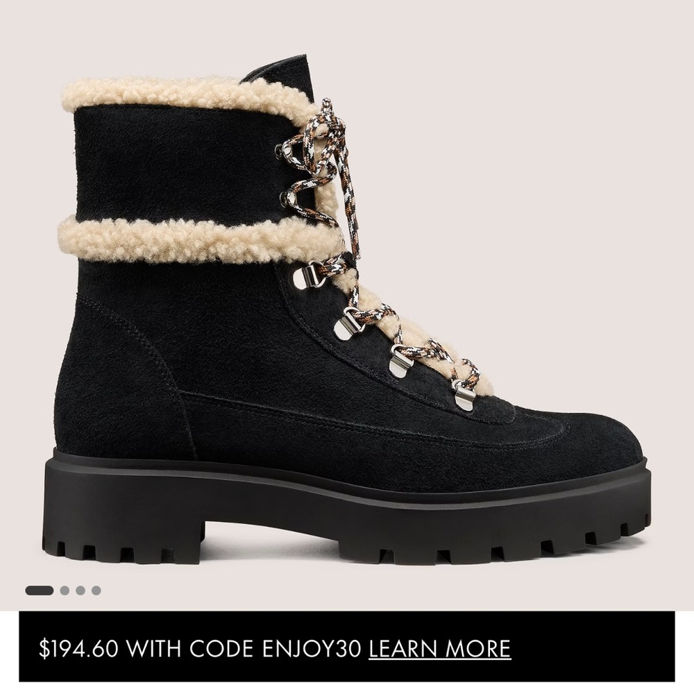 Stuart Weitzman MYLA SHEARLING BOOTIE black